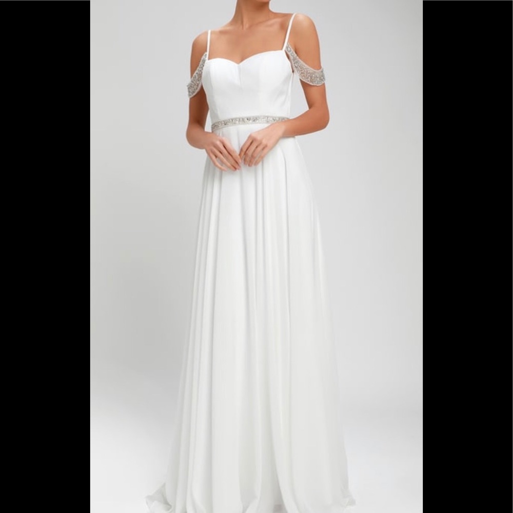 Love and Devotion White Beaded Maxi Dress! - Picture 1 of 6